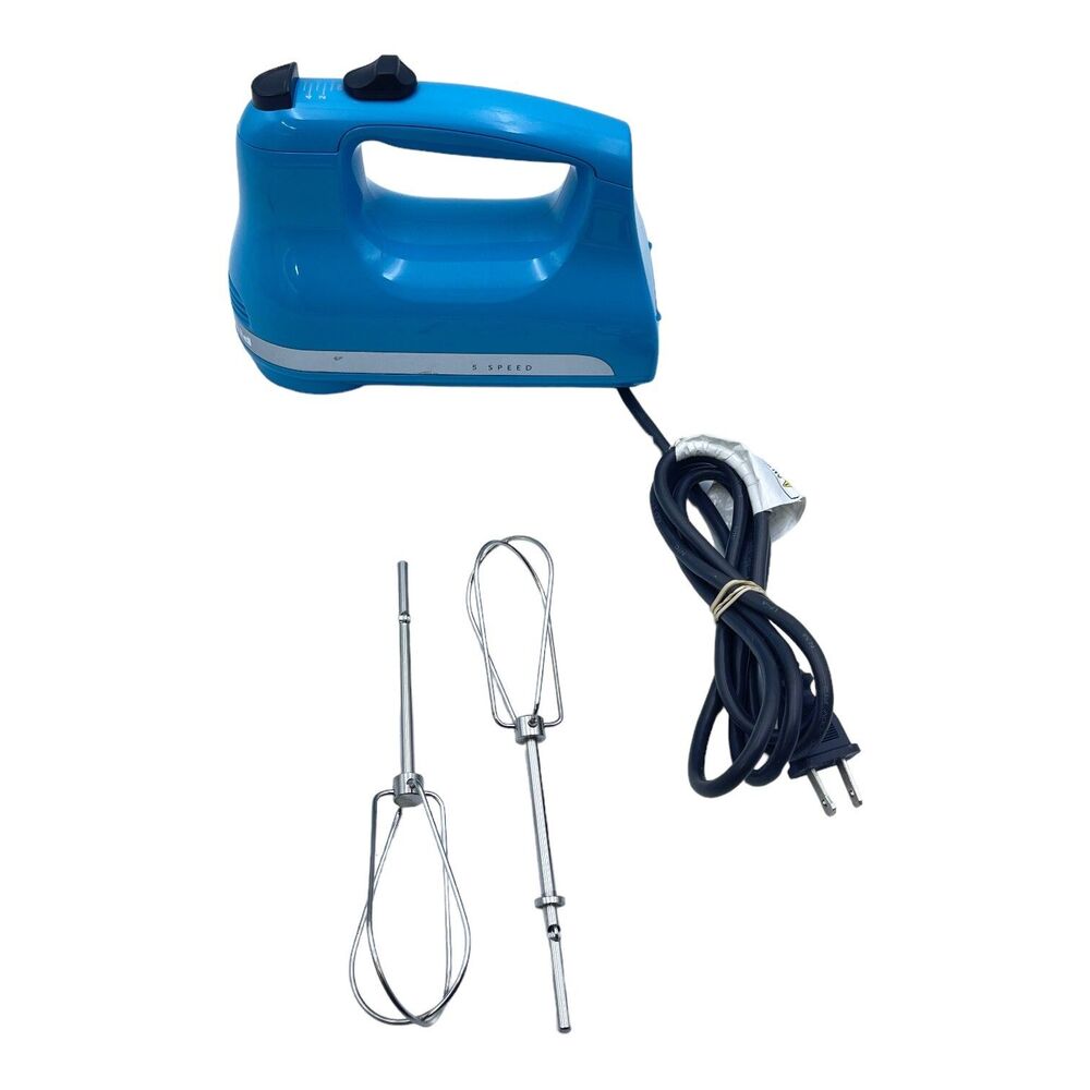 KitchenAid Made in USA 5-Speed Ultra Power Hand Mixer khm512cl Crystal Blue